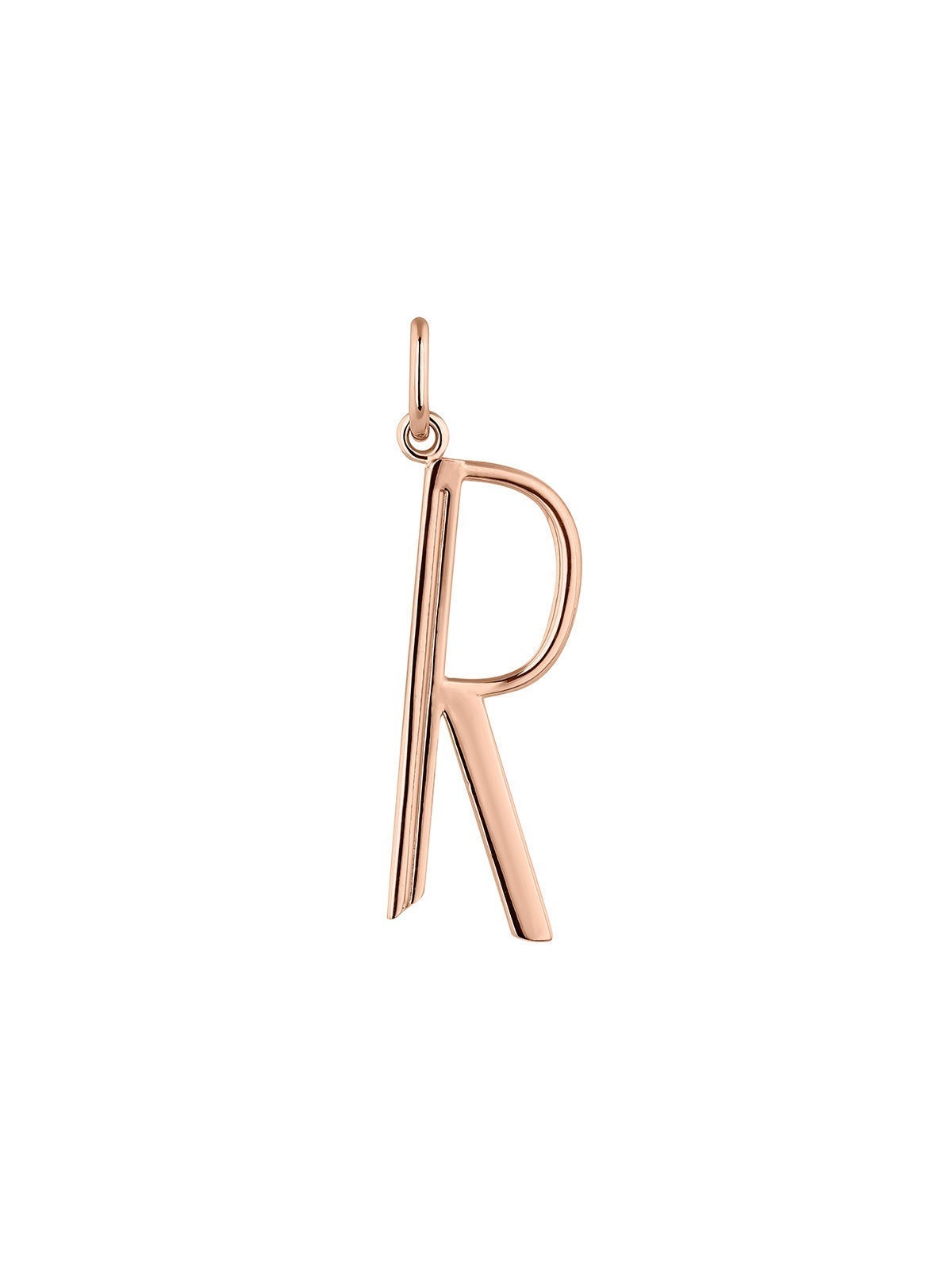 Charm de plata 925 bañada en oro rosa de 18K con inicial R