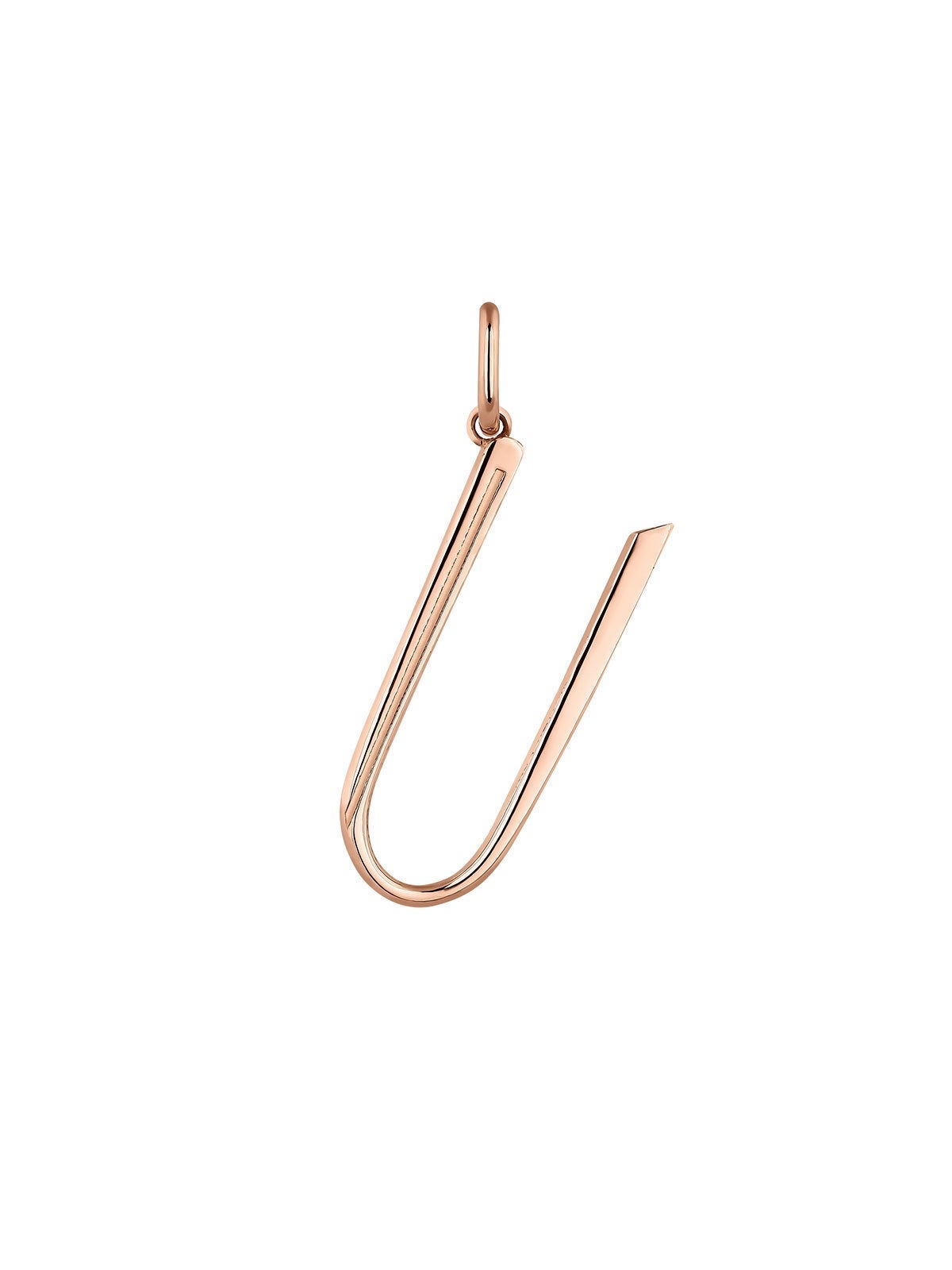 Charm de plata 925 bañada en oro rosa de 18K con inicial U