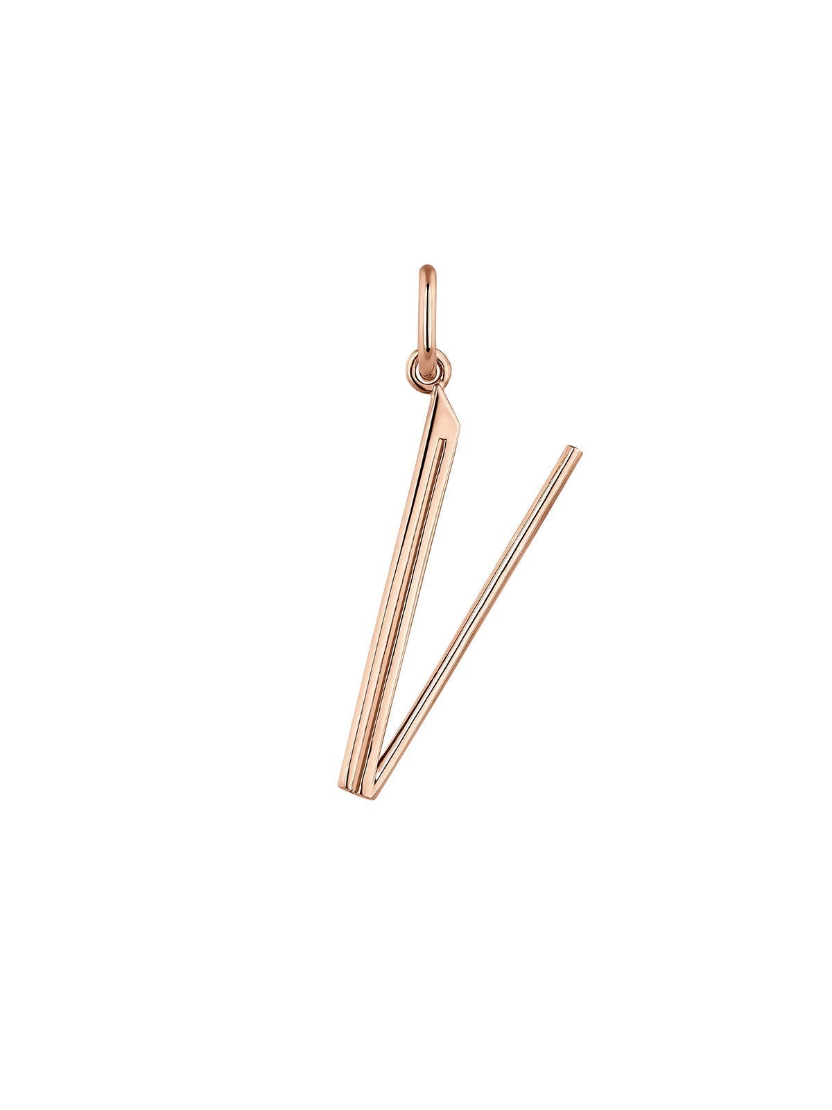 Charm de plata 925 bañada en oro rosa de 18K con inicial V
