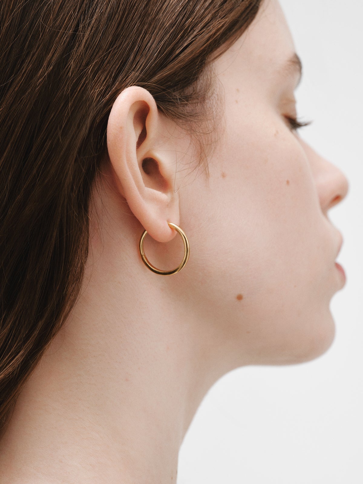 Pendientes de aro medianos de plata 925 bañada en oro amarillo de 18K