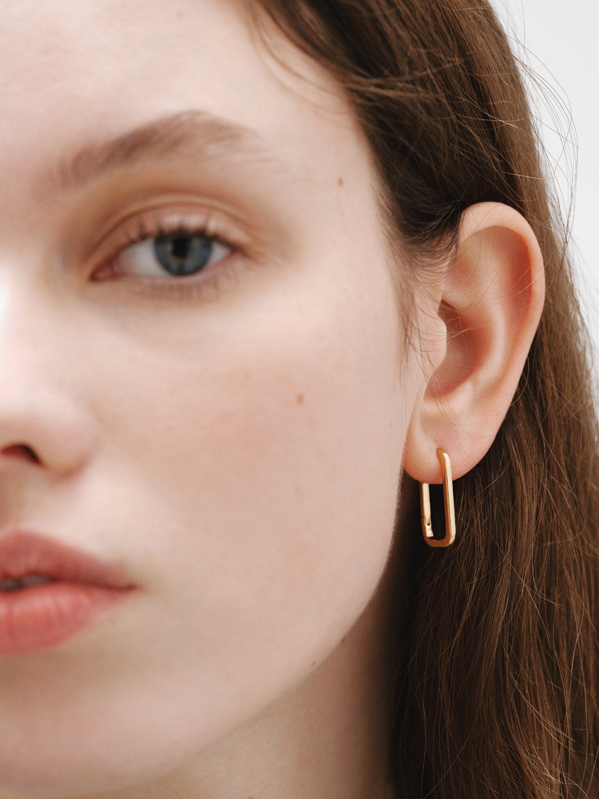 Boucles d'oreilles rectangulaires en argent 925 plaqué or jaune 18K