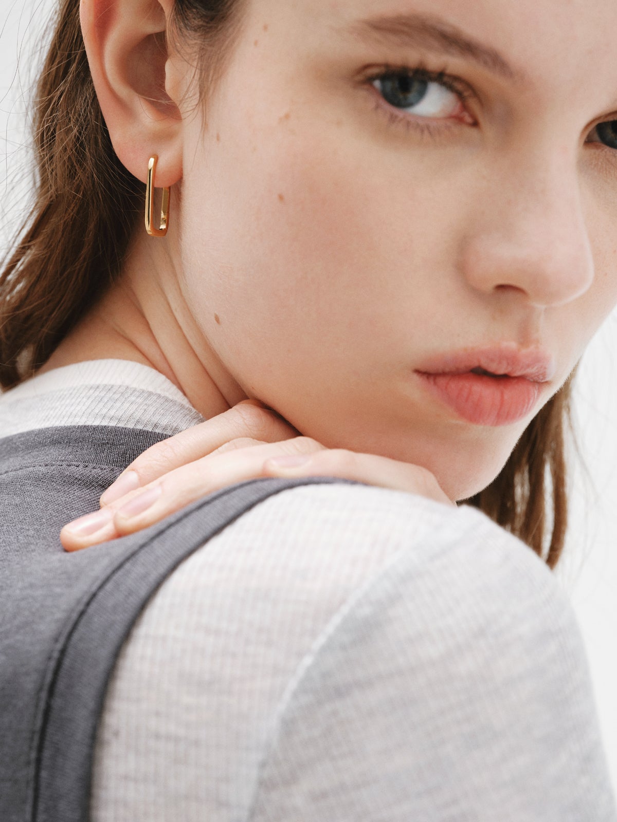 Boucles d'oreilles rectangulaires en argent 925 plaqué or jaune 18K