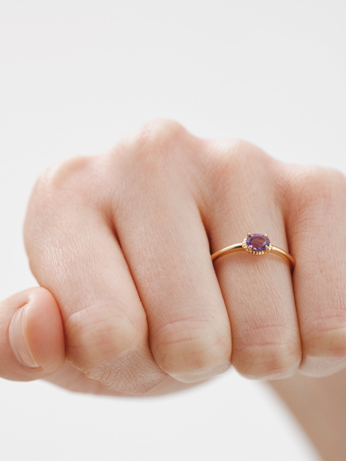 Bague Plaqué Argent 925 Avec Pierre Naturelle Rose/violet - Taille 60 - Occasion