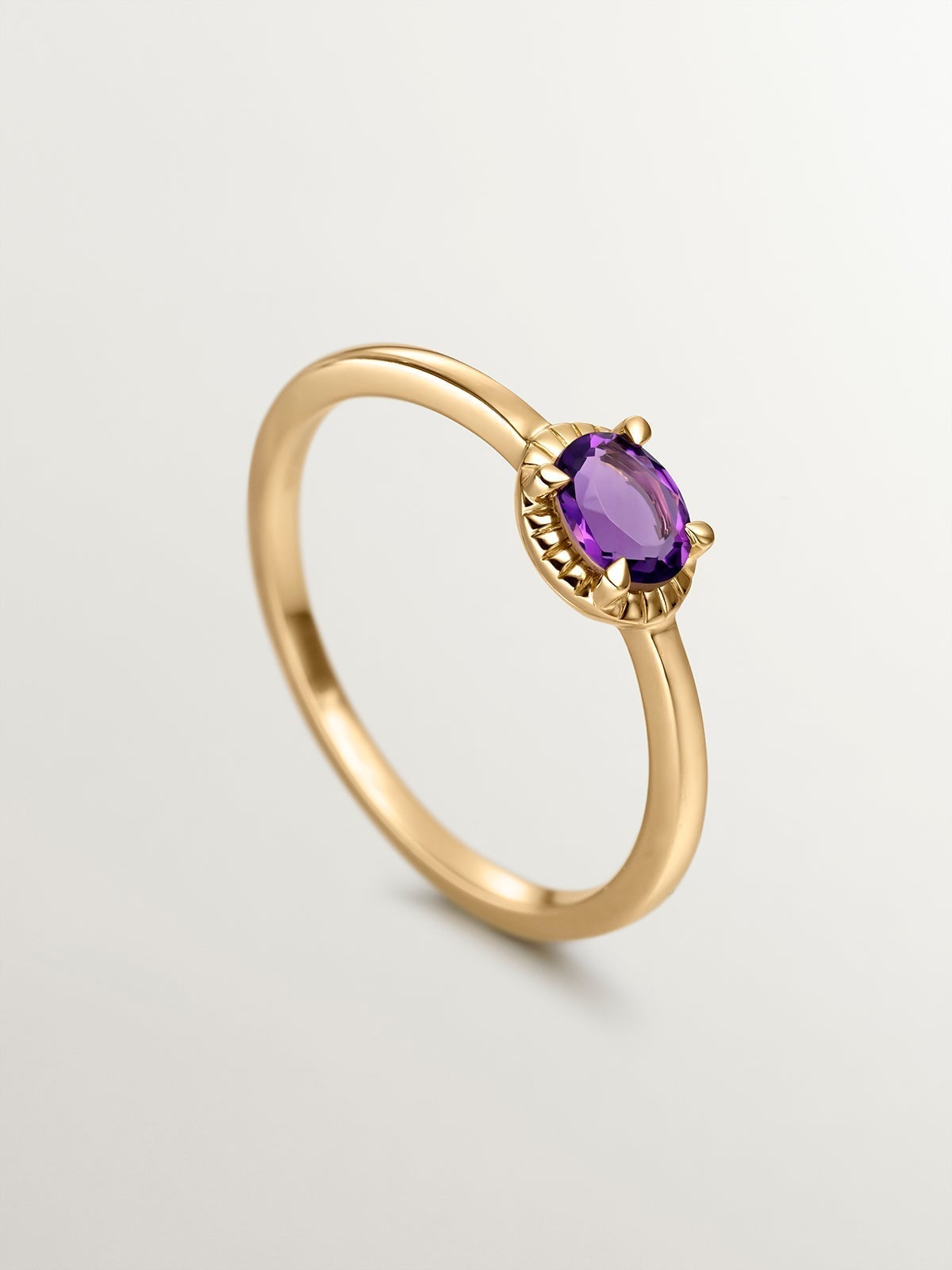 Bague de foi ouvragée ornée d'une améthyste - Argent 925