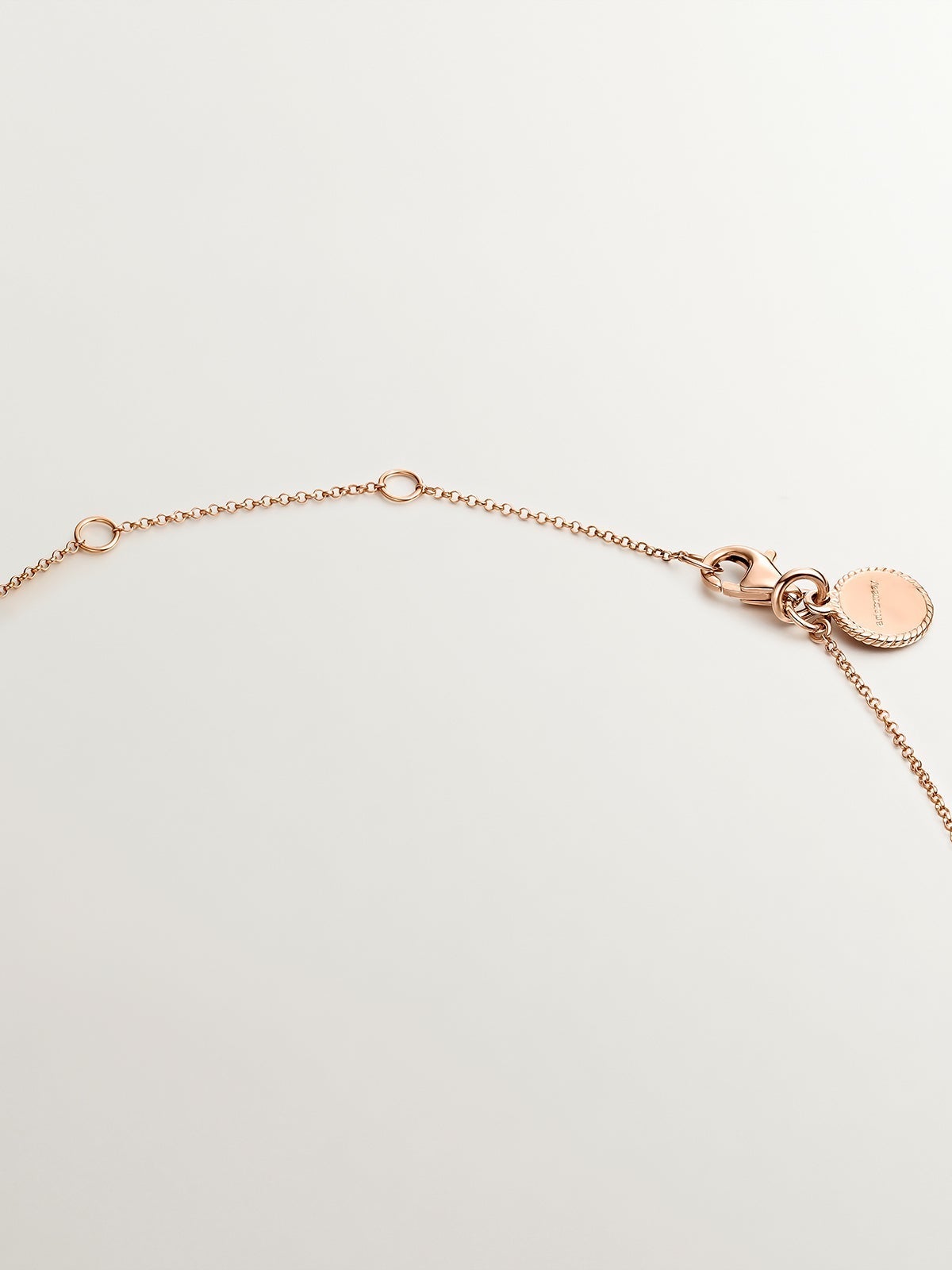 Colgante de plata 925 bañada en oro rosa de 18K con amatista morada y rodolita rosa