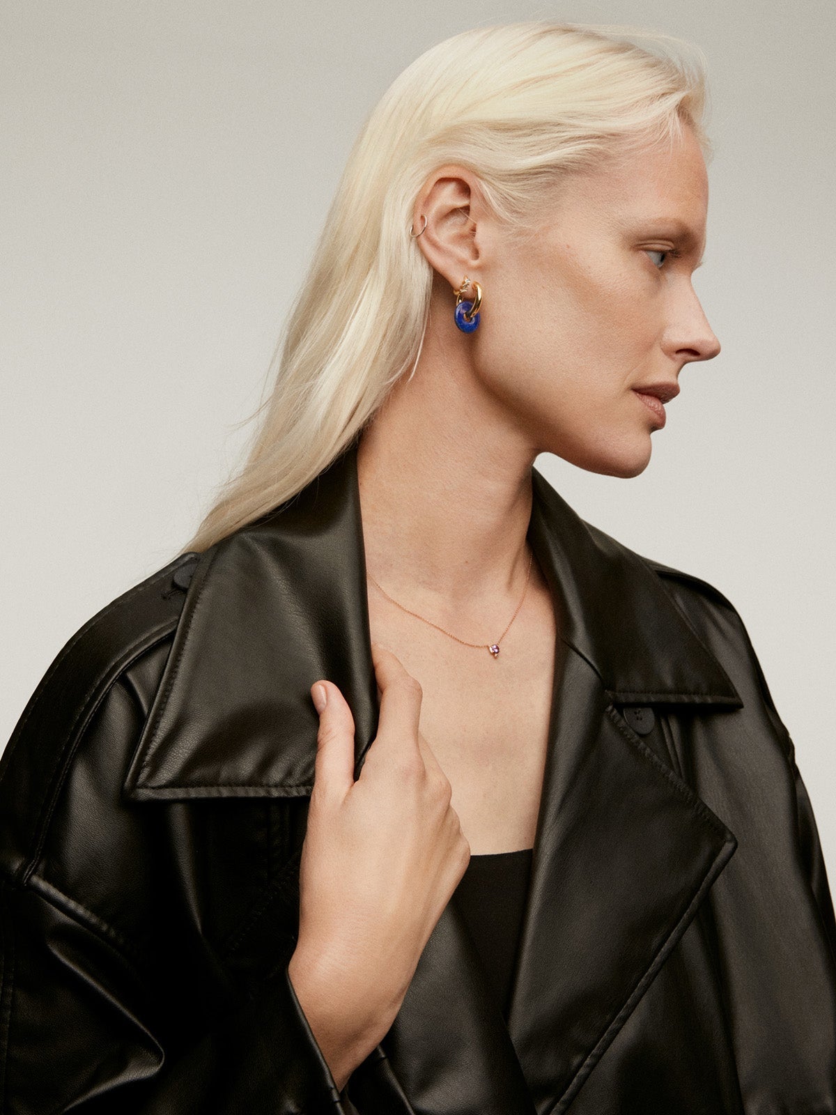 Colgante de plata 925 bañada en oro rosa de 18K con amatista morada y rodolita rosa