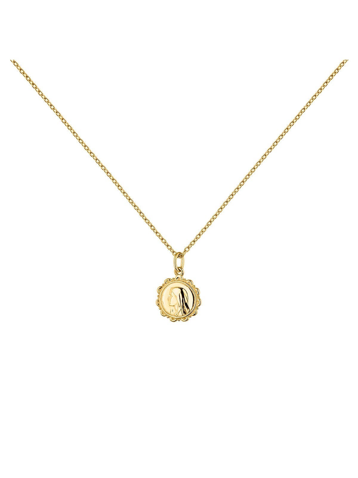 Collar con medalla de plata bañada en oro