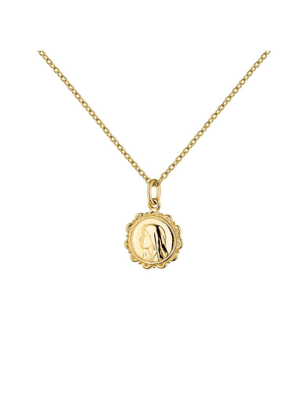 Collar con medalla de plata bañada en oro