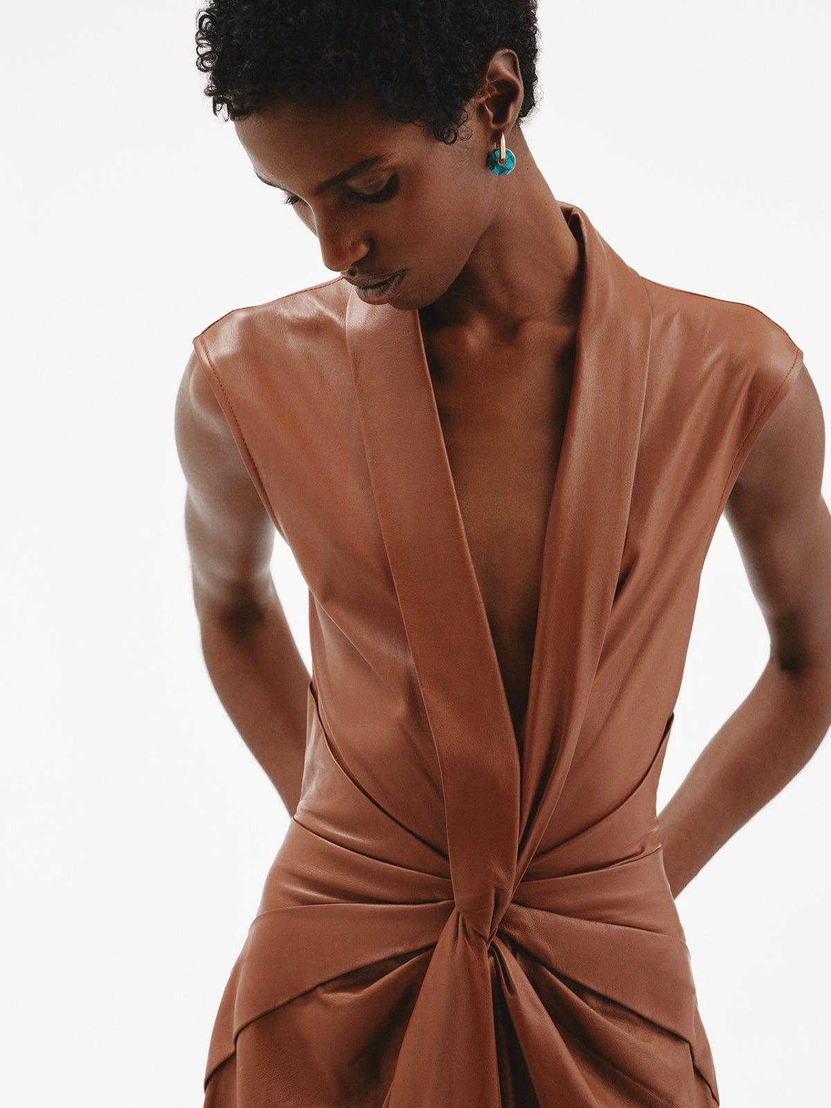 Pendientes de aro de plata 925 bañada en oro amarillo de 18K con turquesa