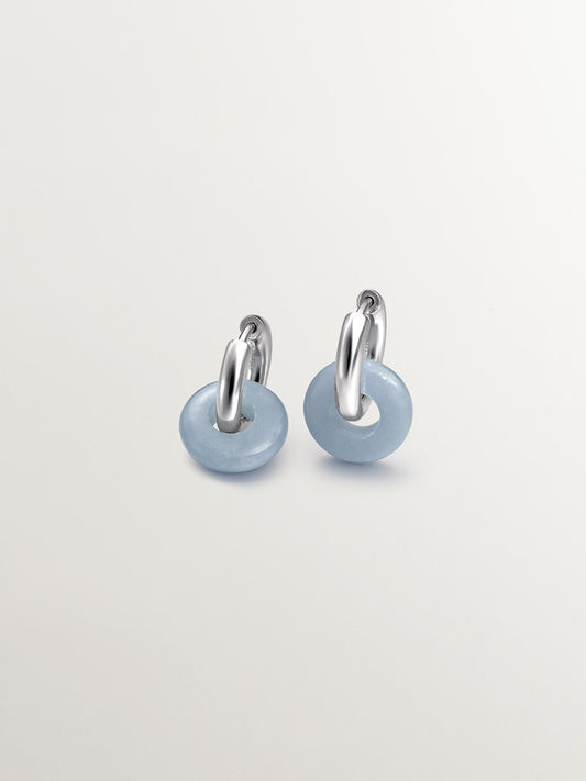 Pendientes de plata 925 con angelita azul