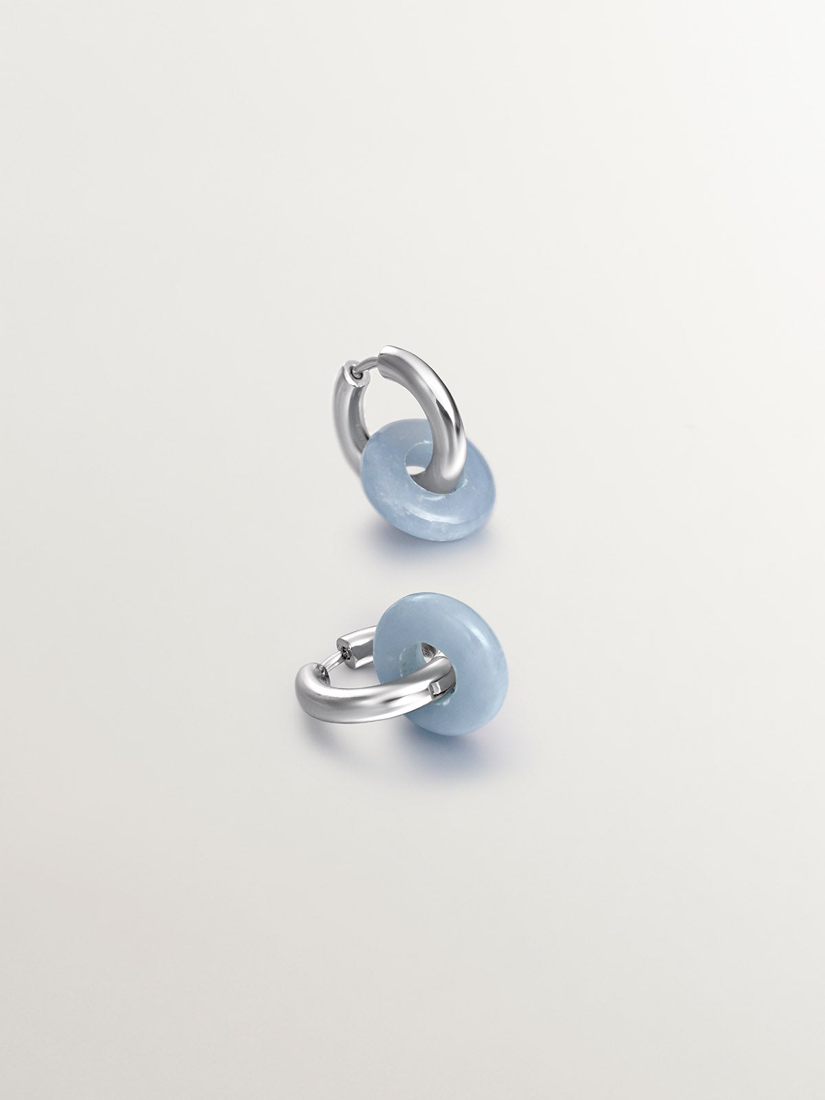 Pendientes de plata 925 con angelita azul