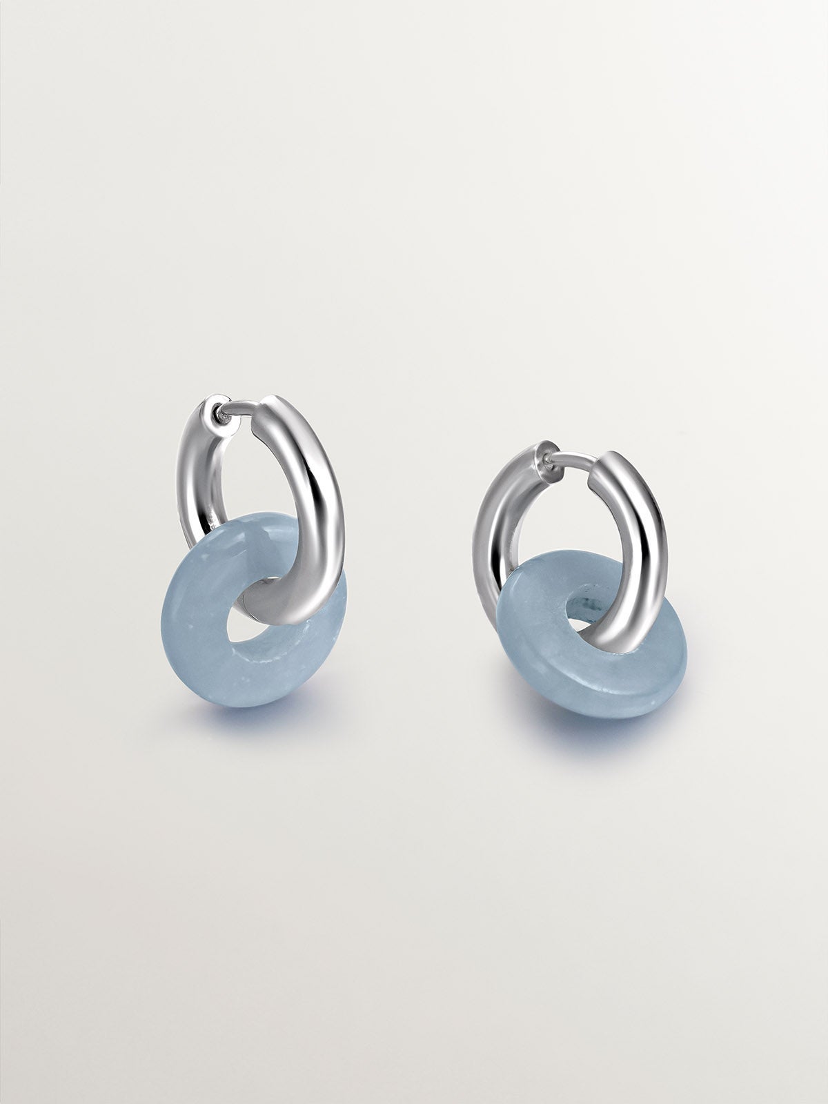 Pendientes de plata 925 con angelita azul