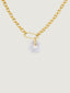 Collar de plata 925 bañada en oro amarillo de 18K con ágata azul