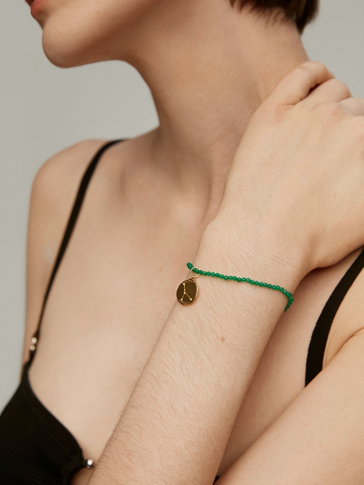 Charm Cáncer de plata 925 bañada en oro amarillo de 18K