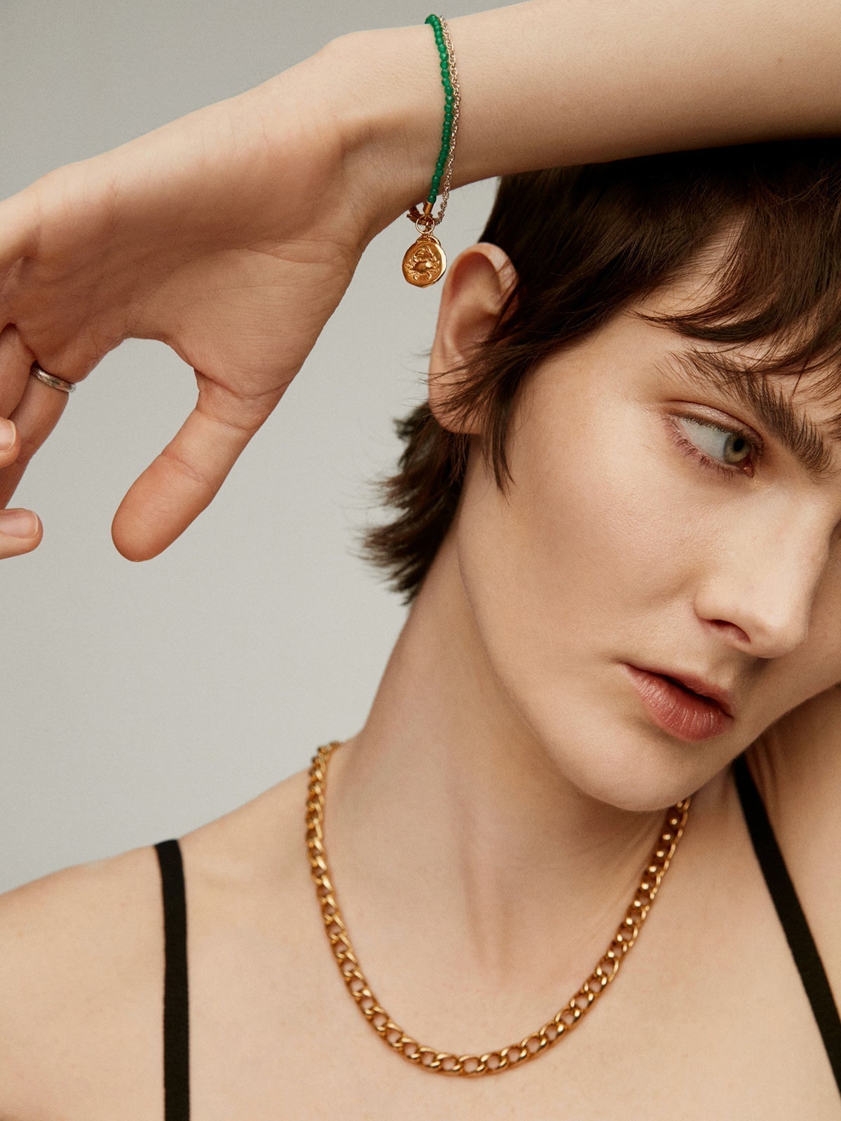 Charm Cáncer de plata 925 bañada en oro amarillo de 18K