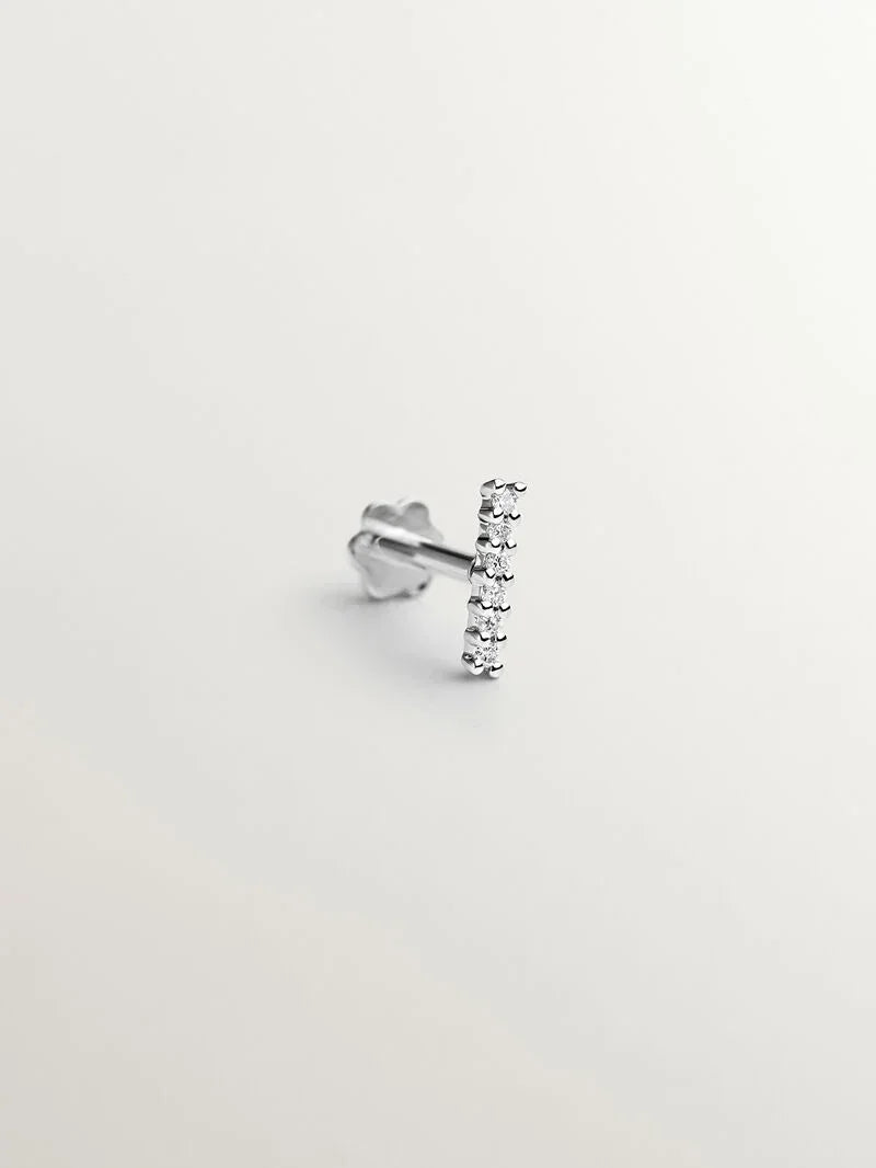 Piercing de oro blanco de 18K con diamantes