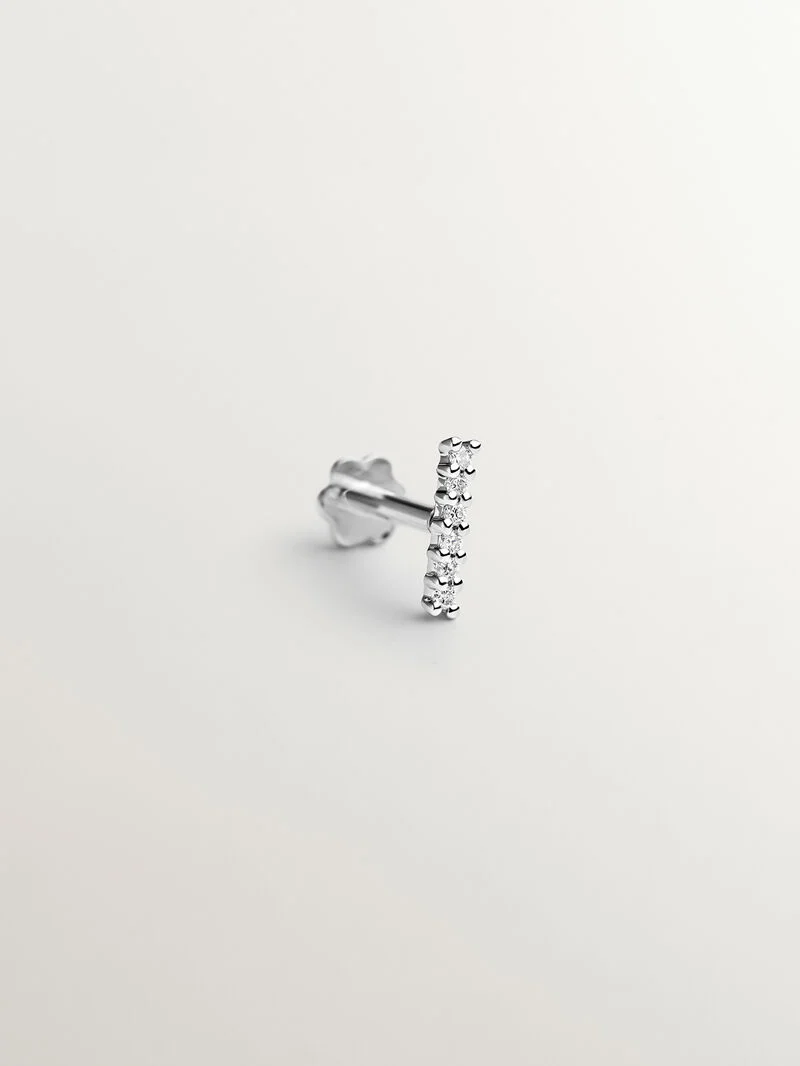 Piercing de oro blanco de 18K con diamantes
