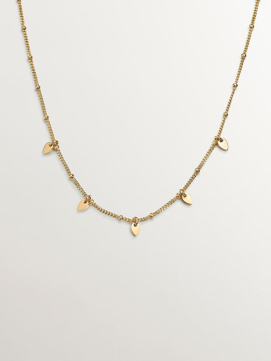Collar de plata 925 bañada en oro amarillo de 18K con hojas