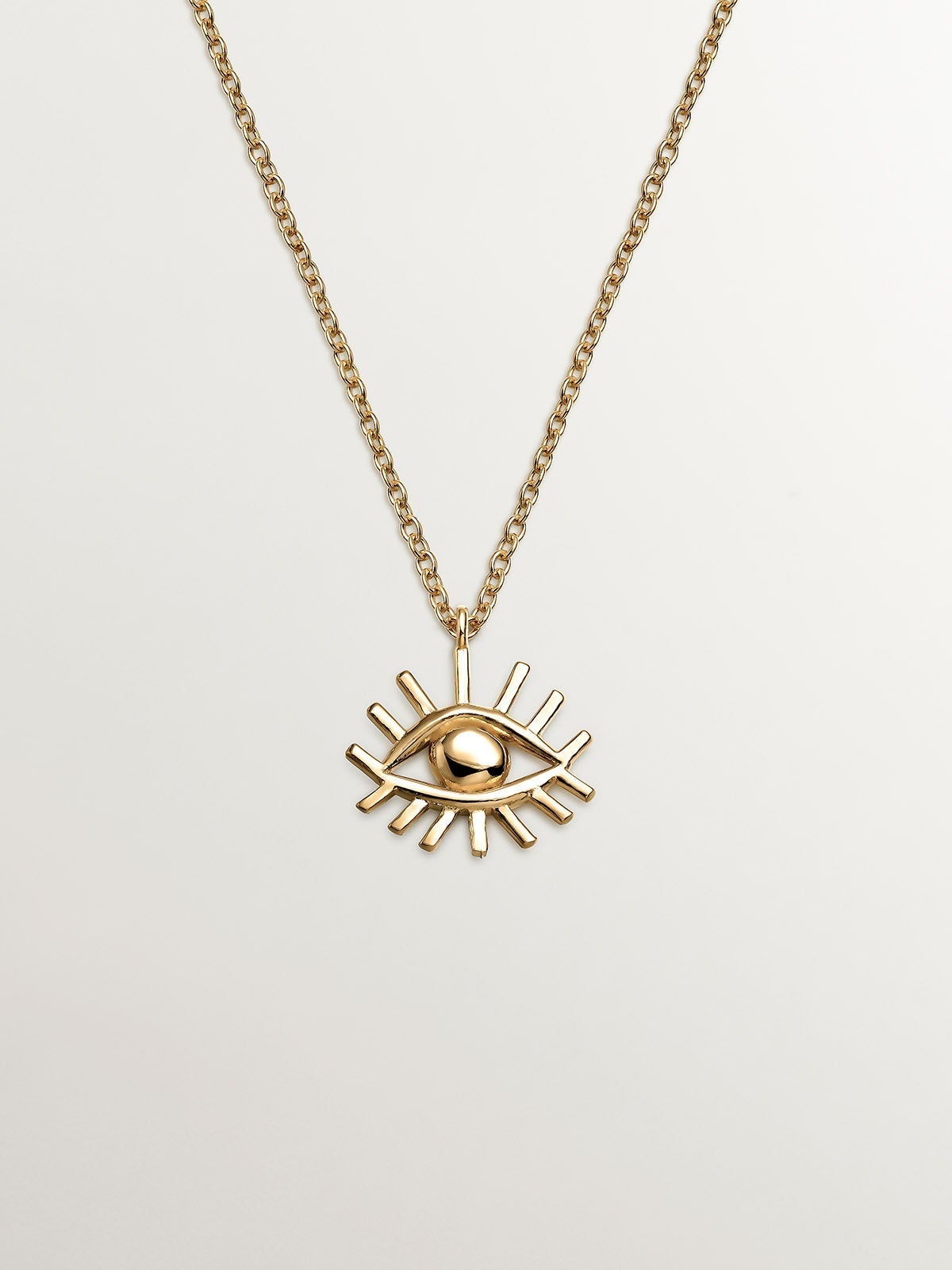 Colgante de plata 925 bañada en oro amarillo de 18K con ojo