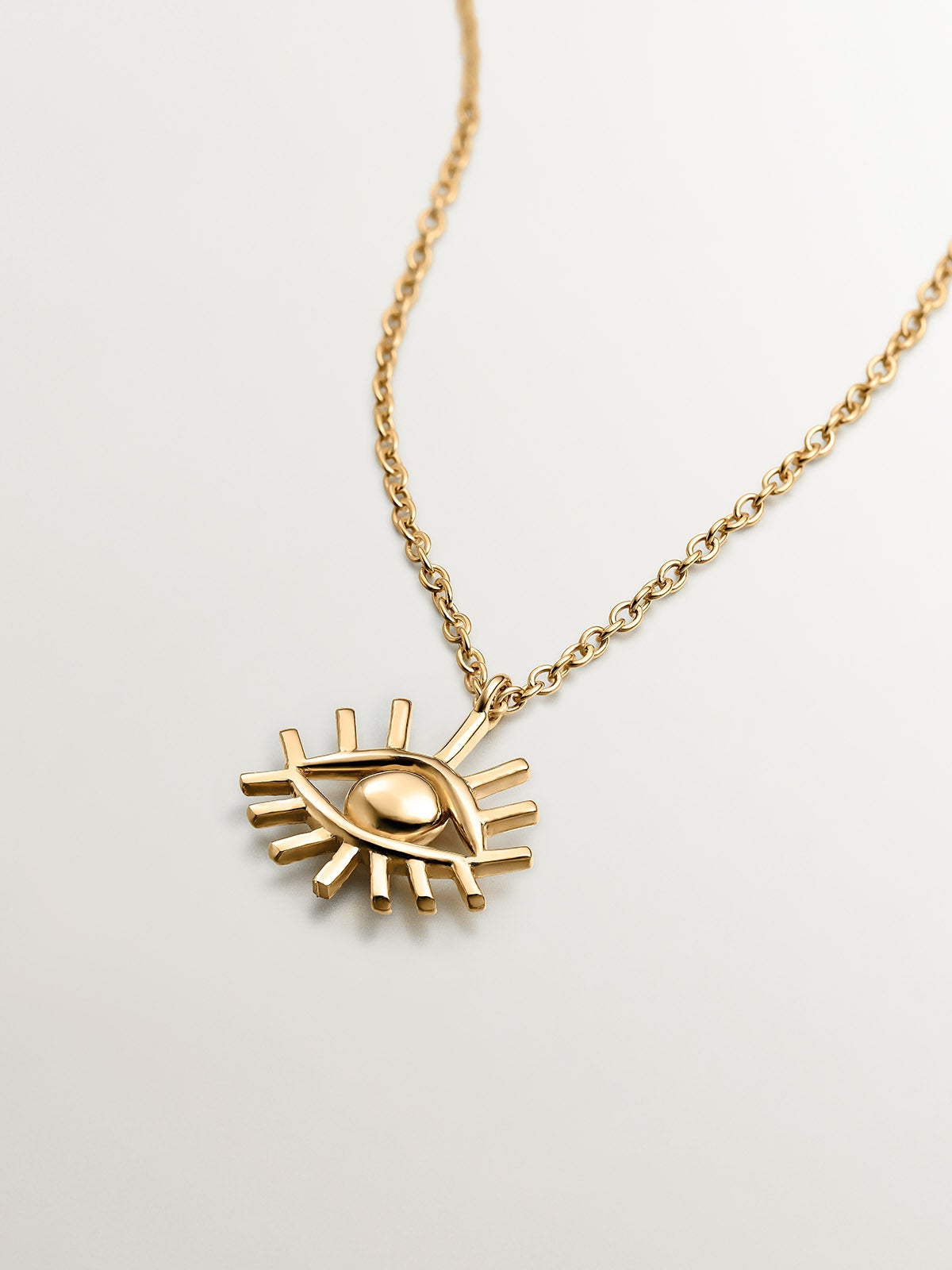Colgante de plata 925 bañada en oro amarillo de 18K con ojo