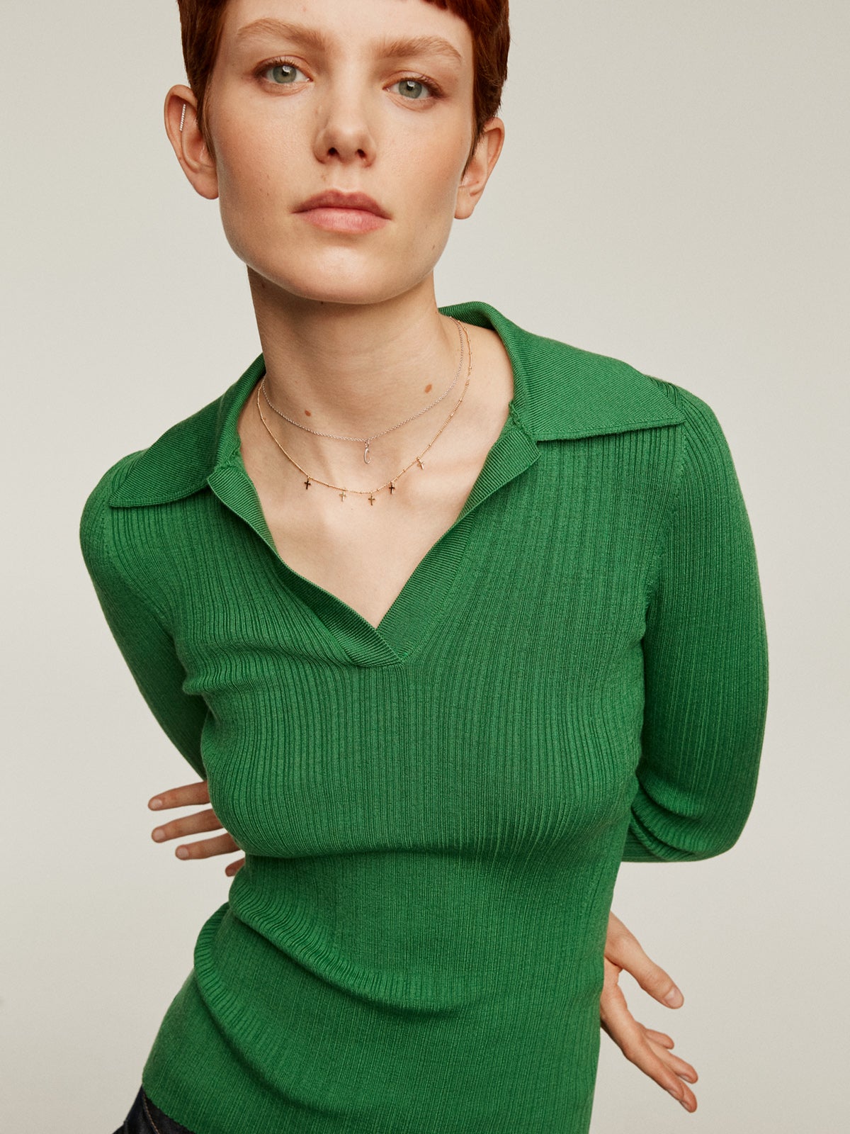 Collar de plata 925 bañada en oro amarillo de 18K con cruces