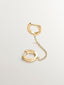 Pendiente individual trepador de plata 925 bañada en oro amarillo de 18K con doble aro