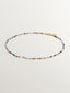 Collar de plata 925 bañada en oro amarillo de 18K con bolitas de piedras preciosas multicolor