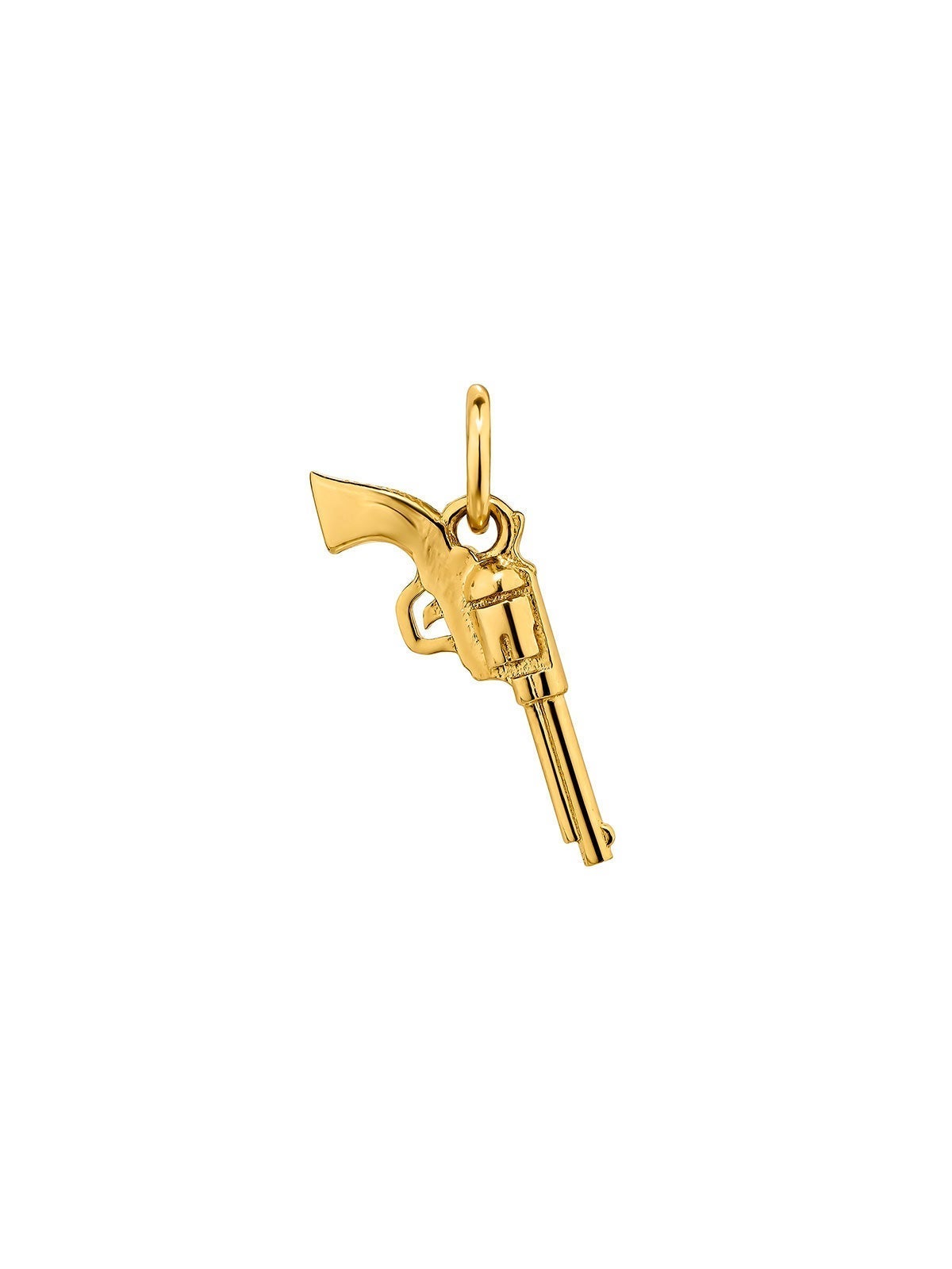 Charm de plata 925 bañada en oro amarillo de 18K con forma de pistola