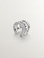 Earcuff de plata 925 con relieve y topacios blancos