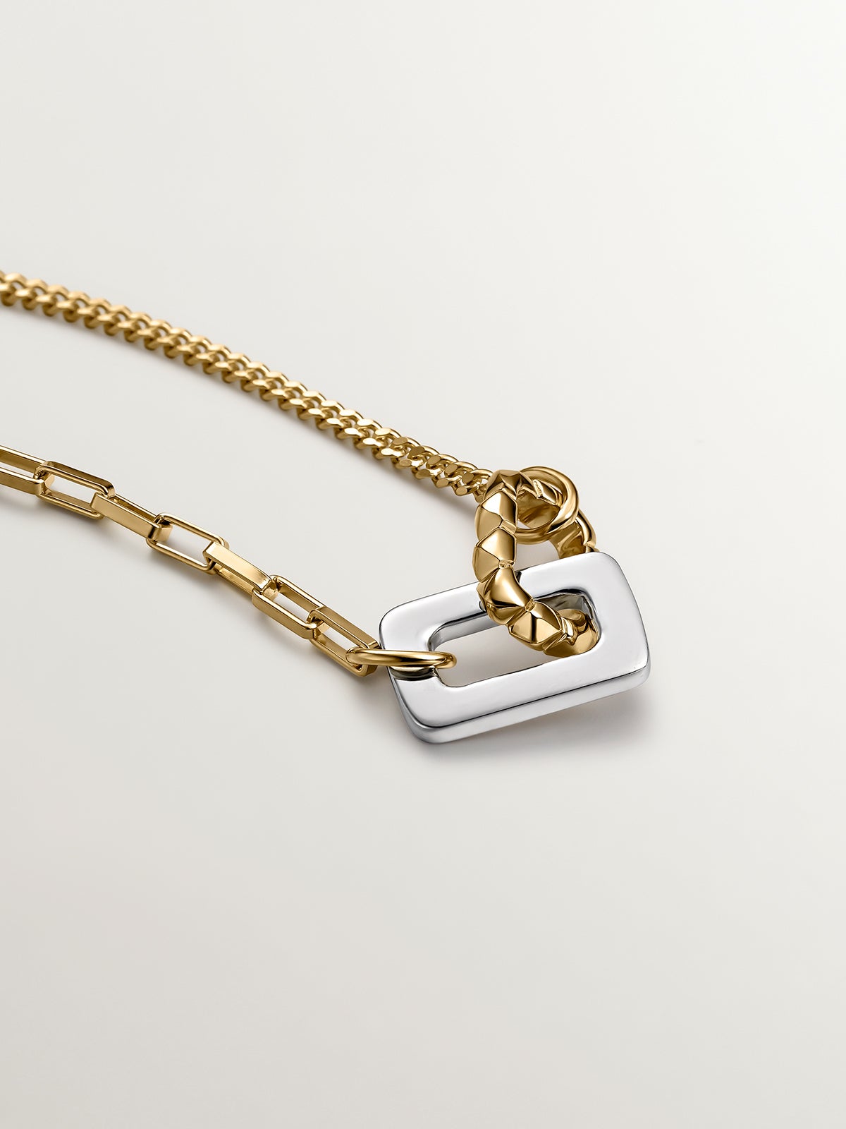 Pulsera de plata 925 y plata 925 bañada en oro amarillo de 18K