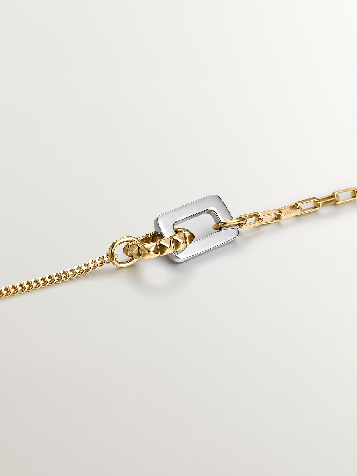 Pulsera de plata 925 y plata 925 bañada en oro amarillo de 18K