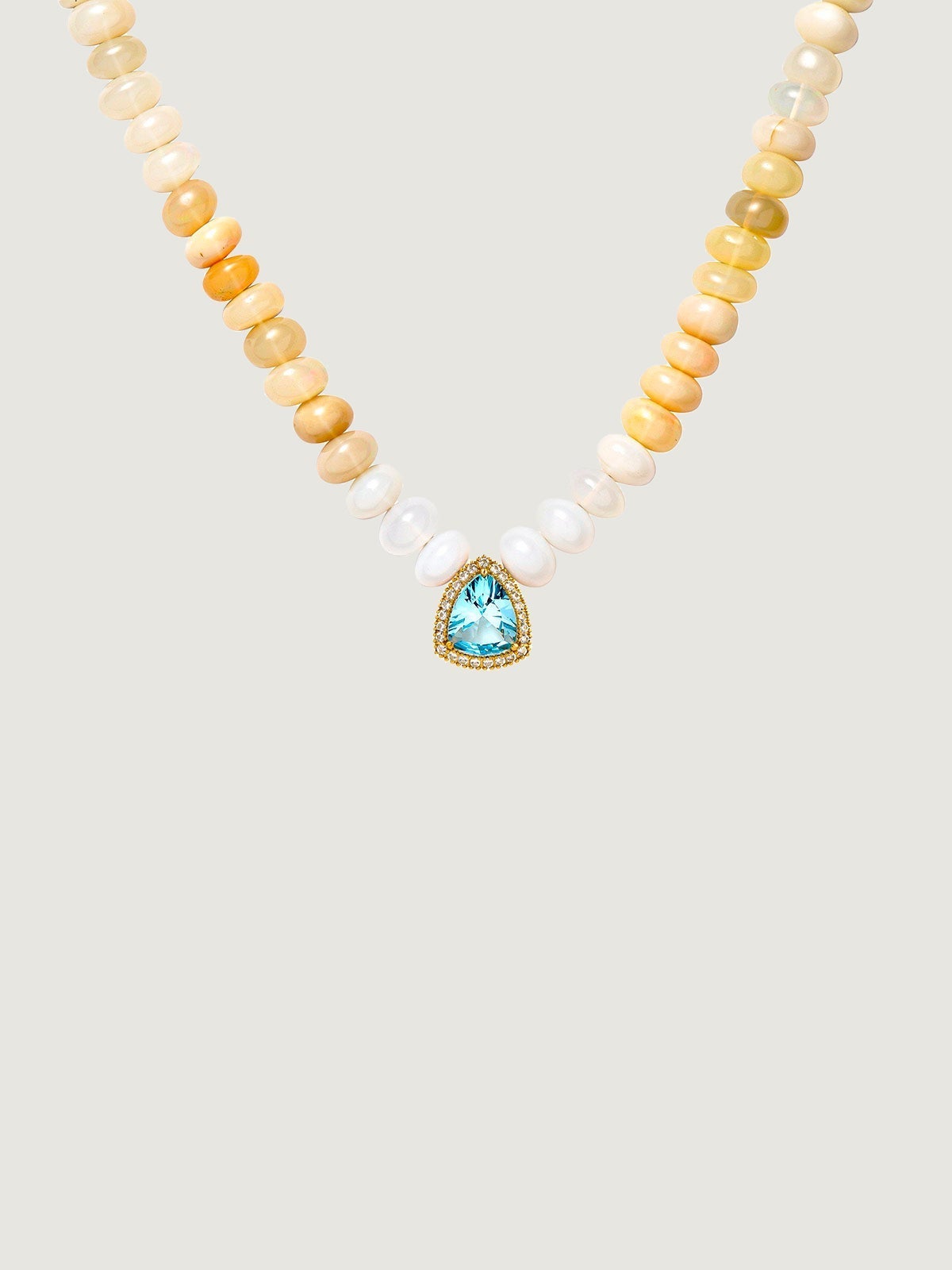 Collar de plata 925 con ópalos y topacios azul sky y blancos