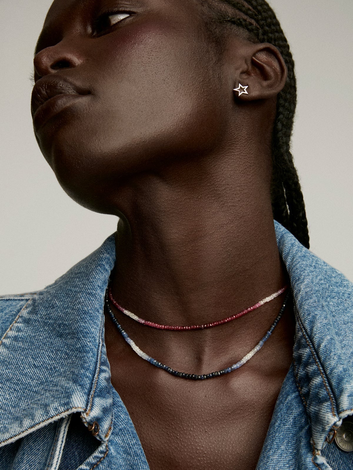 Collar de plata 925 bañada en oro amarillo de 18K con rubíes rosas