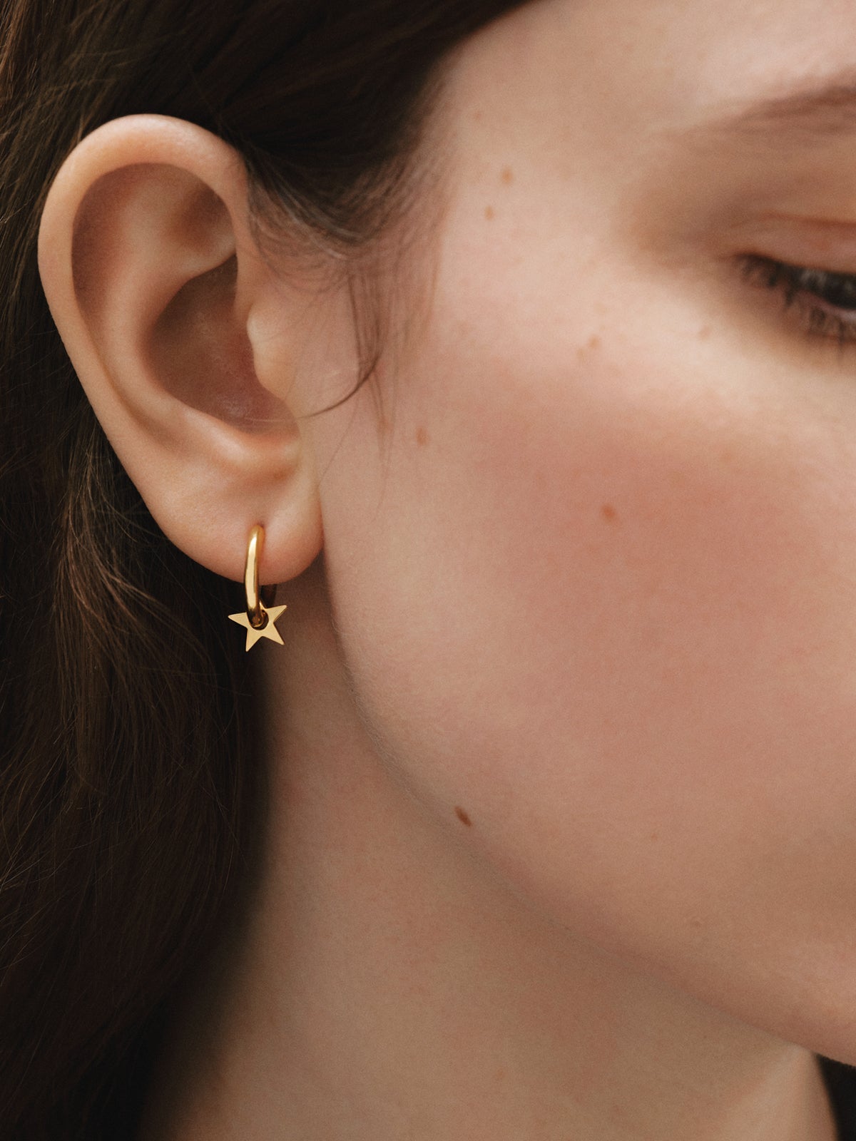 Petites boucles d'oreilles en argent 925 plaqué or 18K avec étoile