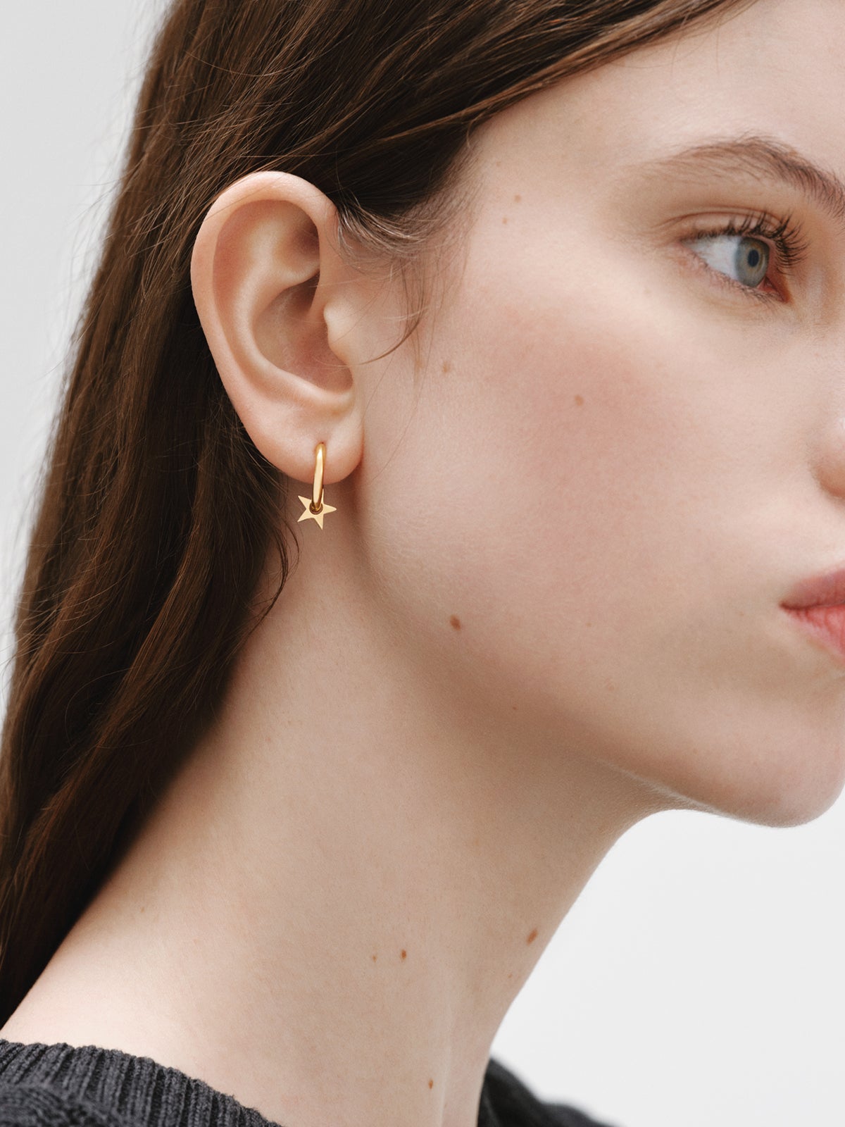 Petites boucles d'oreilles en argent 925 plaqué or 18K avec étoile