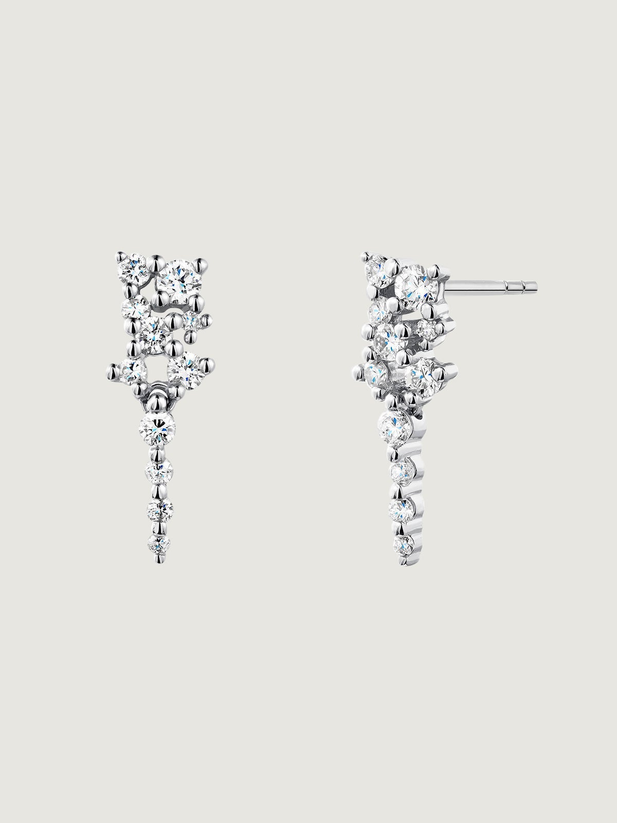 18K white gold earrings with diamonds 0.3 cts