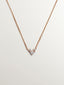 Colgante de oro rosa de 9K con triple diamante
