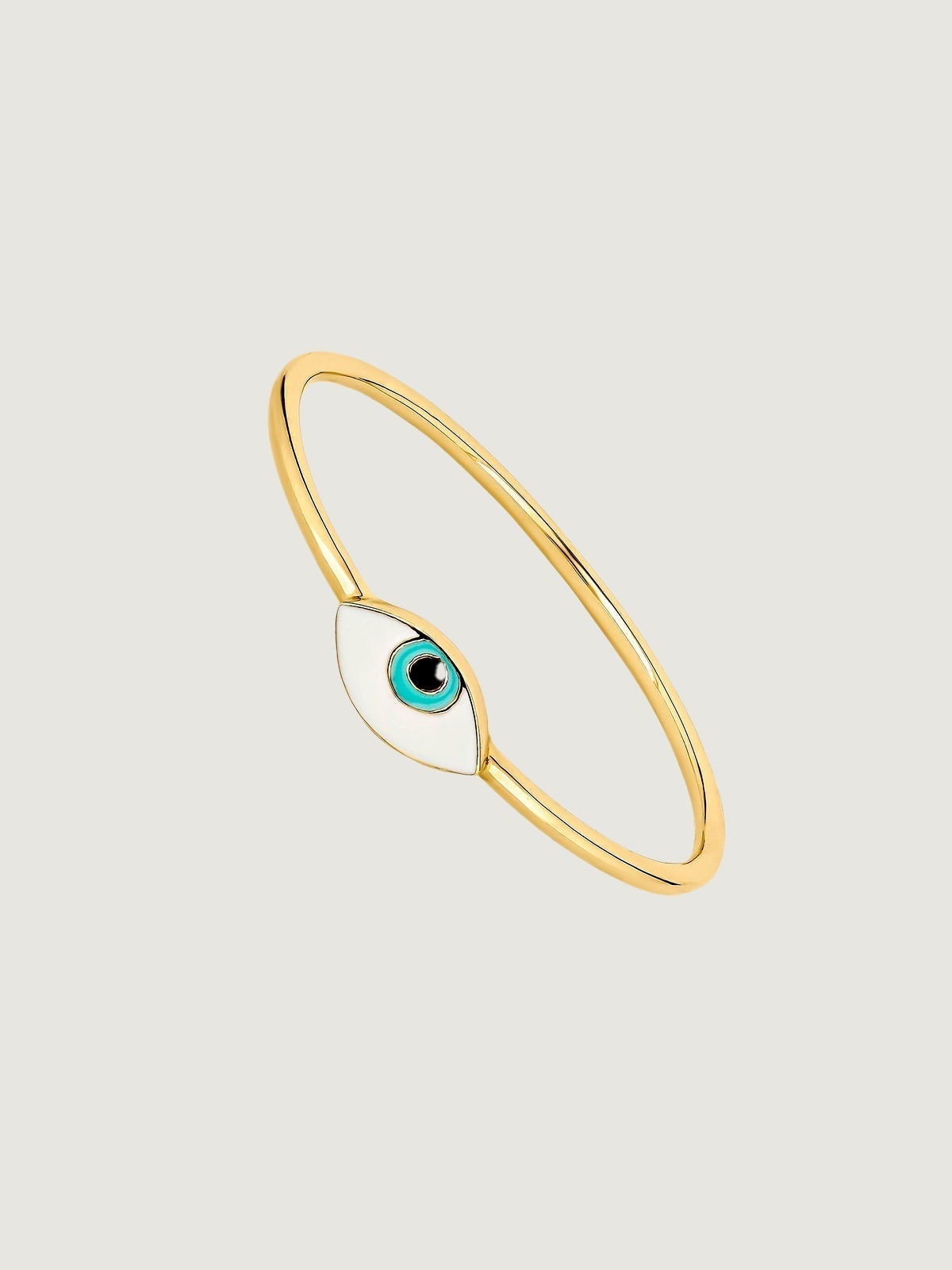 Anillo de oro amarillo de 9K con ojo esmaltado