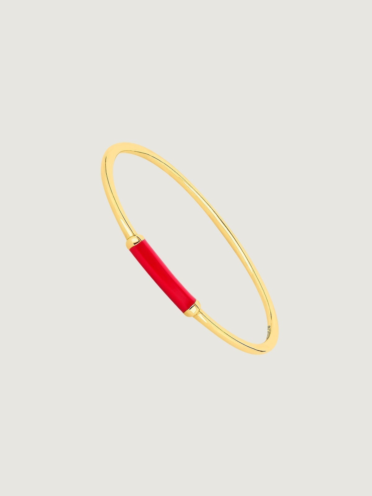 Anillo de oro amarillo de 9K con esmalte rojo