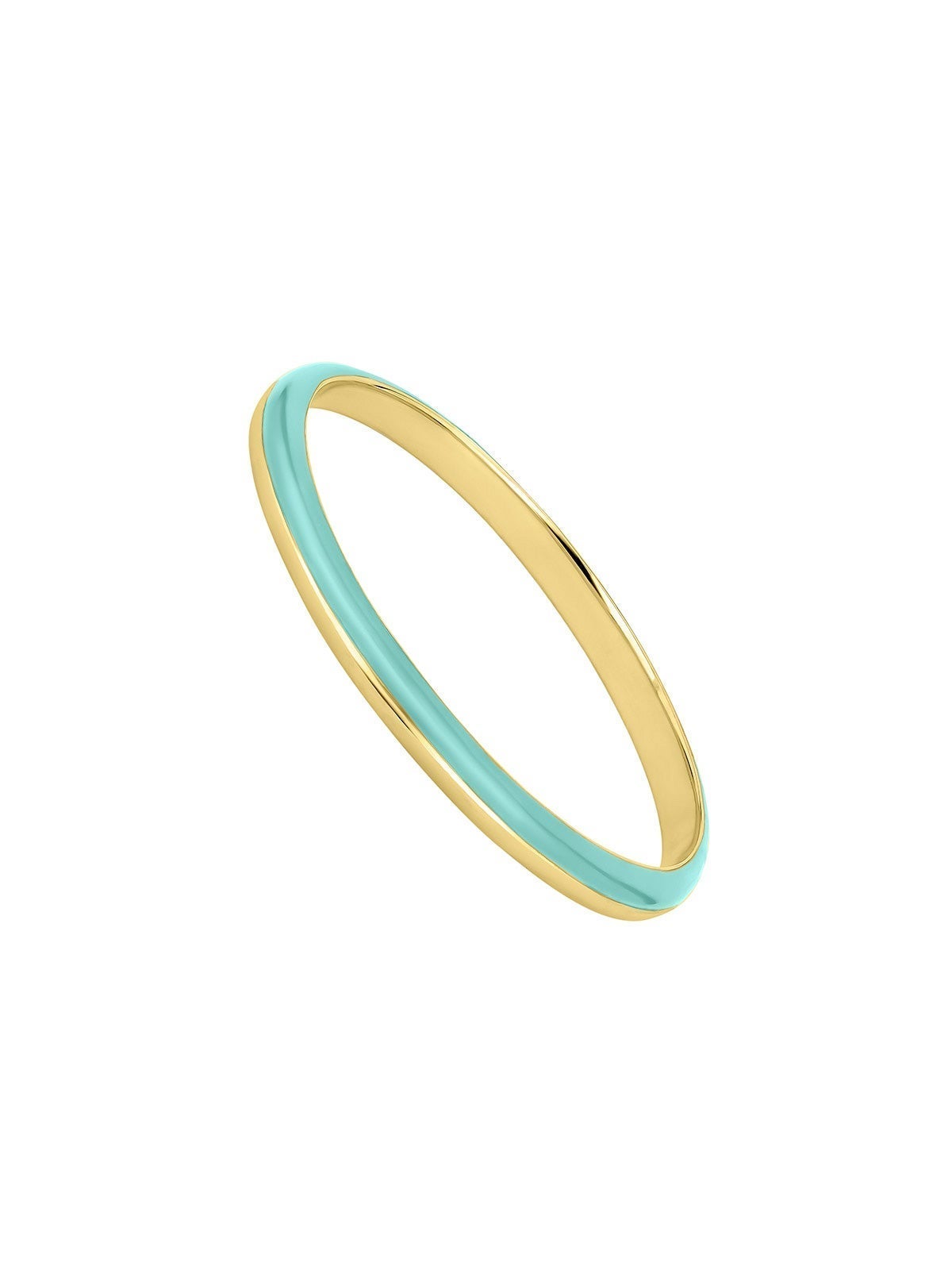 Anillo de oro amarillo de 9K con esmalte turquesa