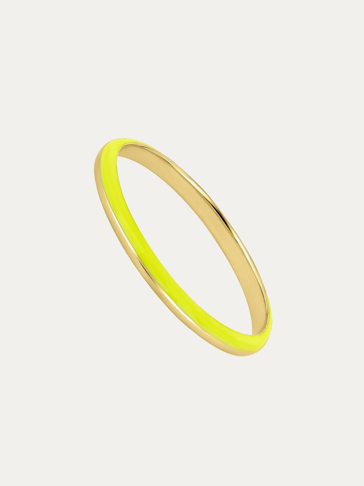 Anillo de oro amarillo de 9K con esmalte amarillo