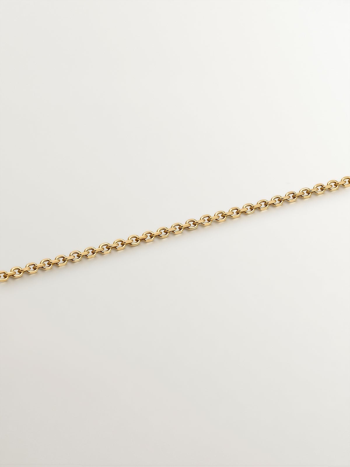 Cadena de eslabones rolo de oro amarillo de 9K con bolitas de esmalte multicolor