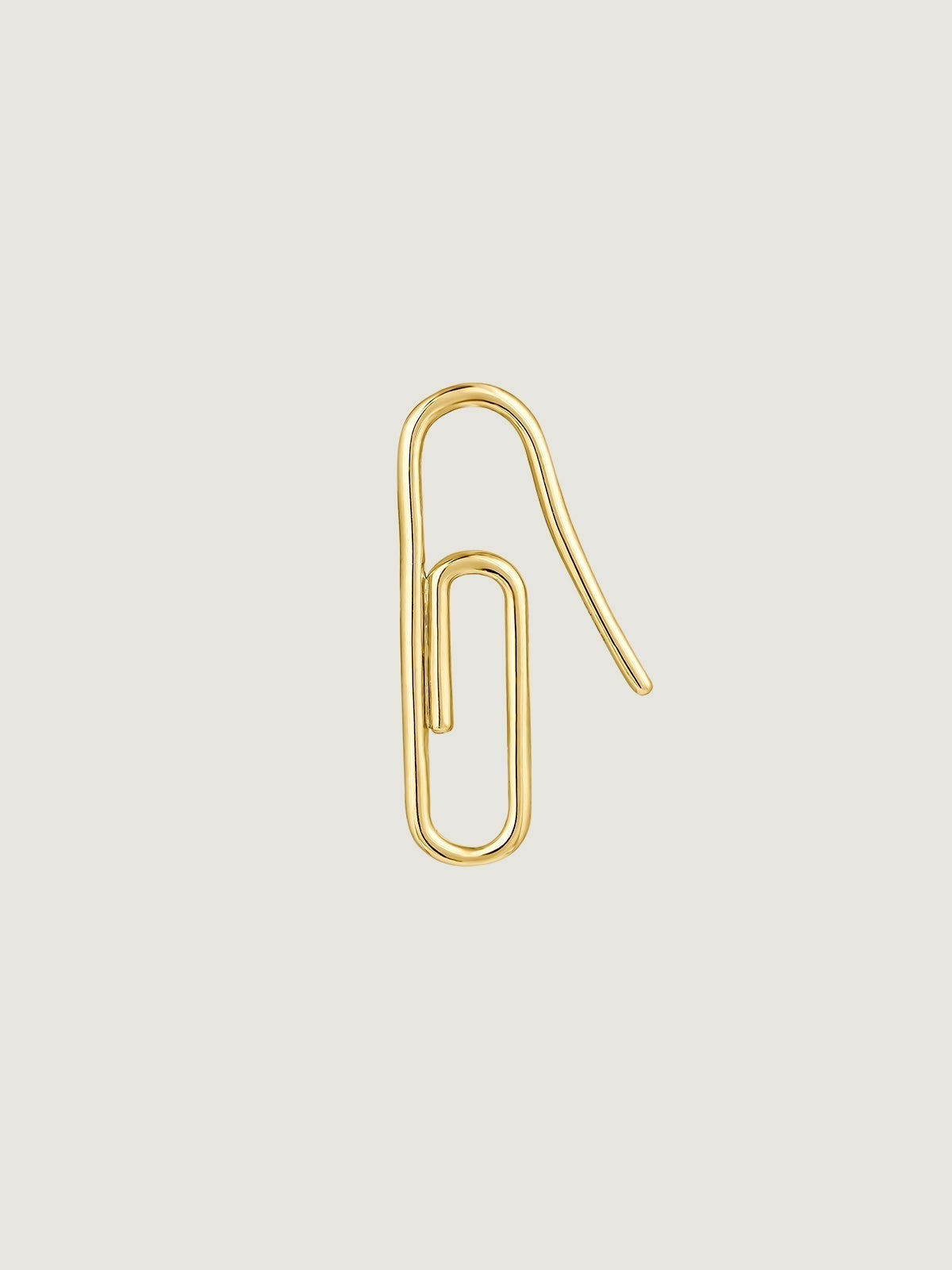Pendiente individual de oro amarillo de 9K con forma de clip