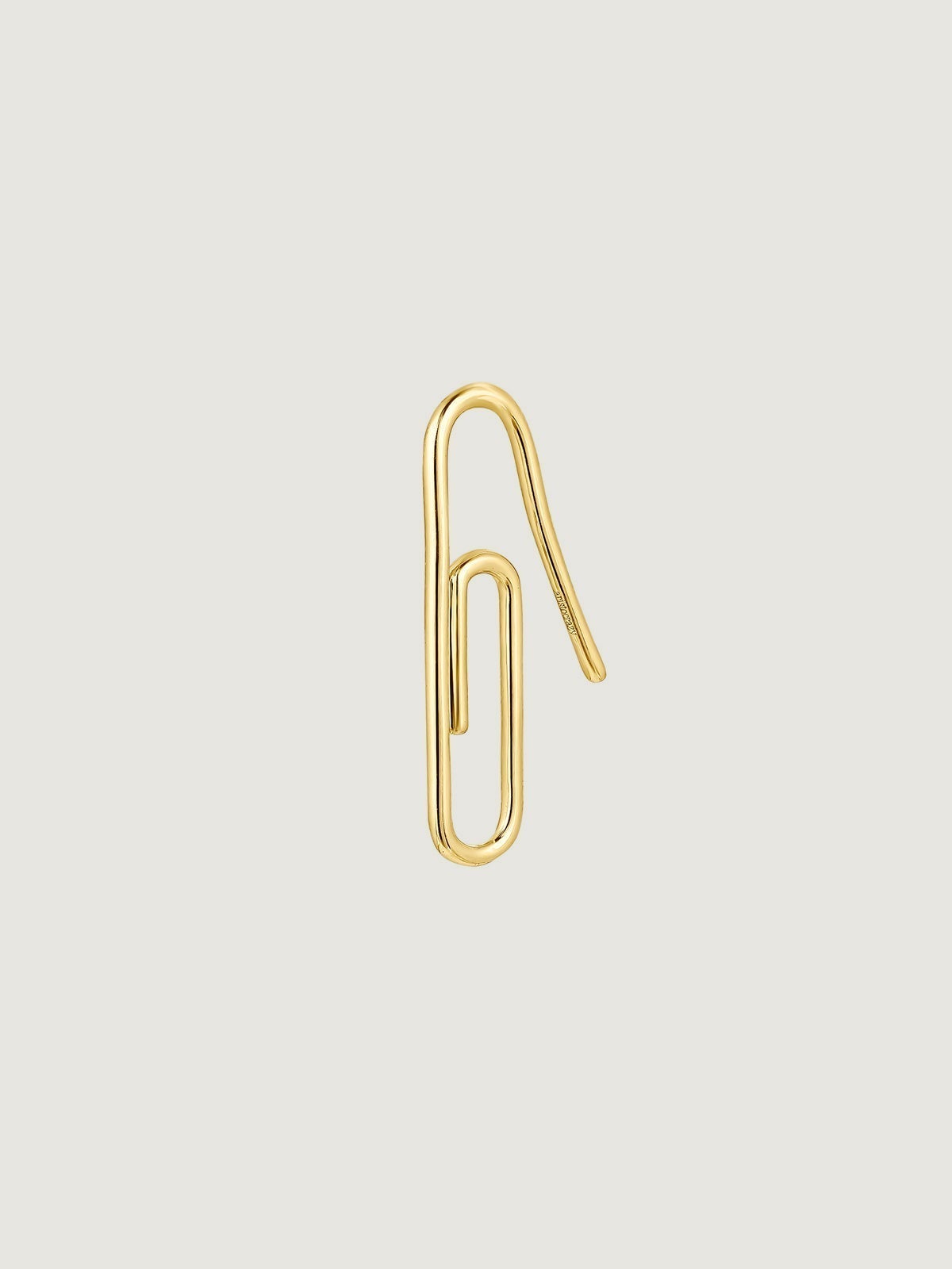 Pendiente individual de oro amarillo de 9K con forma de clip