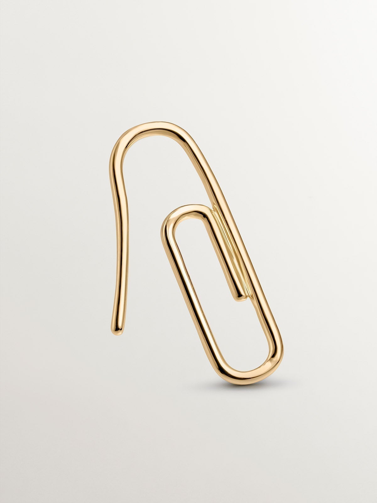 Pendiente individual de oro amarillo de 9K con forma de clip