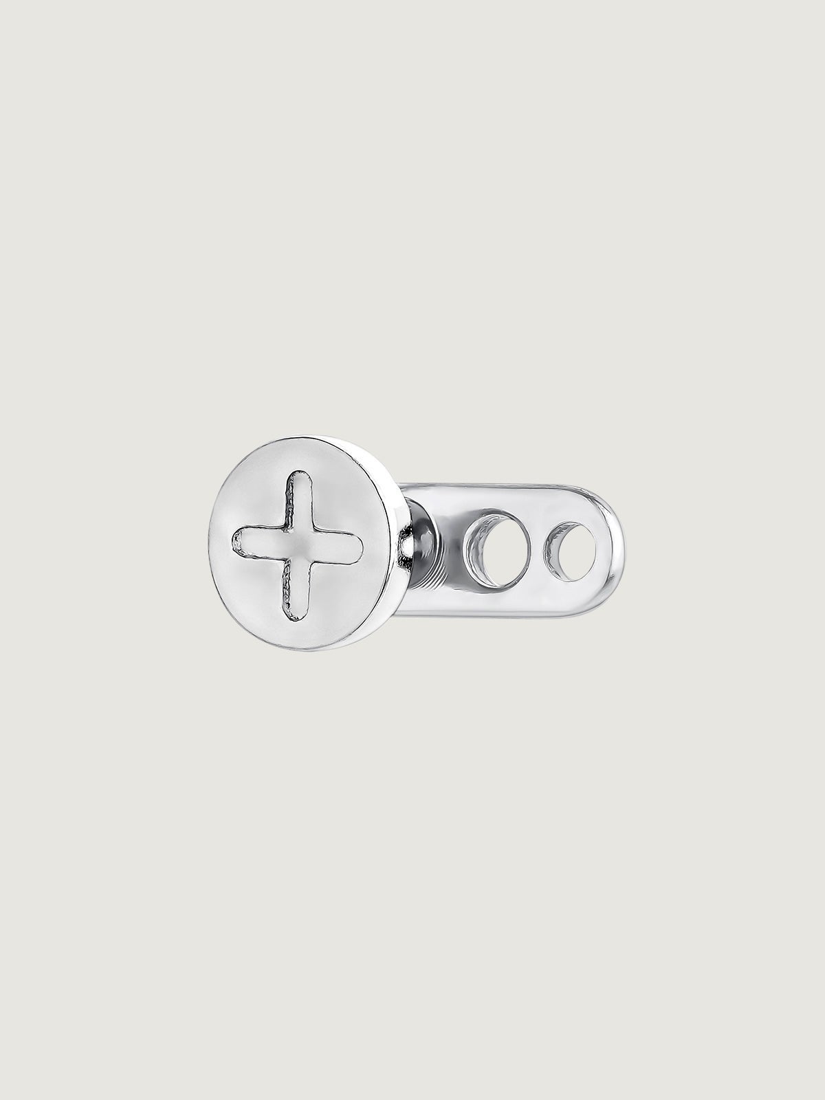 Microdermal de oro blanco de 18K y titanio
