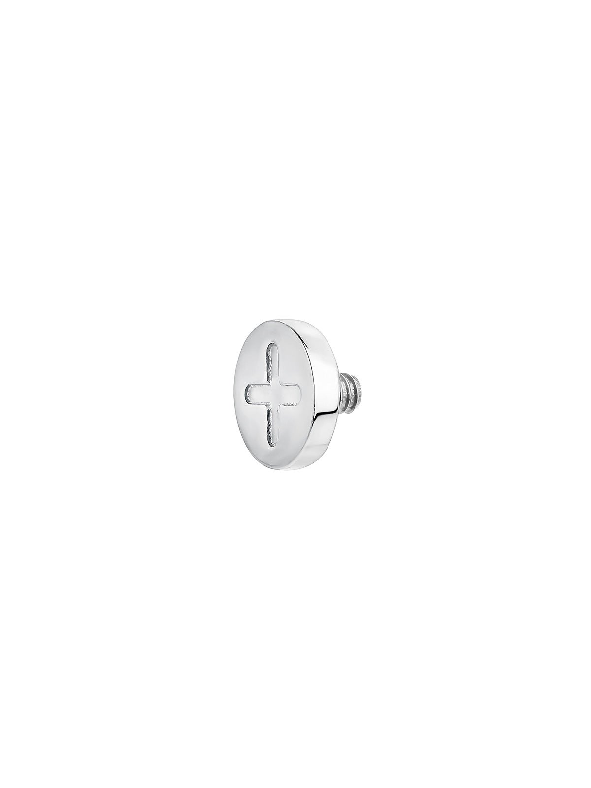 Microdermal de oro blanco de 18K y titanio