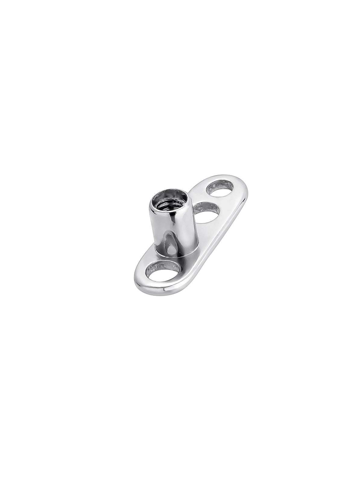 Microdermal de oro blanco de 18K y titanio