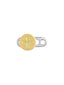 Microdermal de oro amarillo de 18K y titanio con cruz