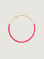 Collar tipo choker de plata 925 bañada en oro amarillo de 18K con esmalte rosa